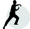 Illustrated person doing Tai Chi