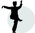 Illustrated person doing Tai Chi