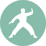 Illustrated person doing Tai Chi