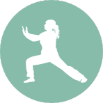 Illustrated person doing Tai Chi