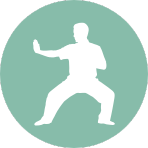 Illustrated person doing Tai Chi