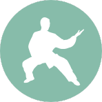 Illustrated person doing Tai Chi
